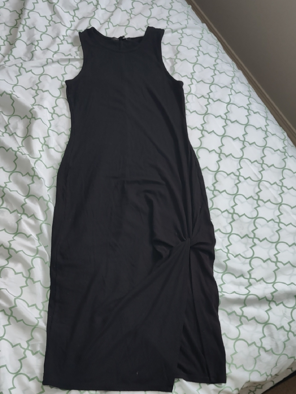Dynamite Black Sleeveless Midi Dress with Side Twist